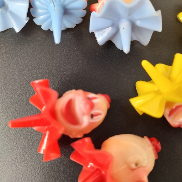 Vintage 1991 Wilton Circus Clown Cupcake Cake Toppers Set Of 10 W/Balloon Pick - Picture 5 of 12